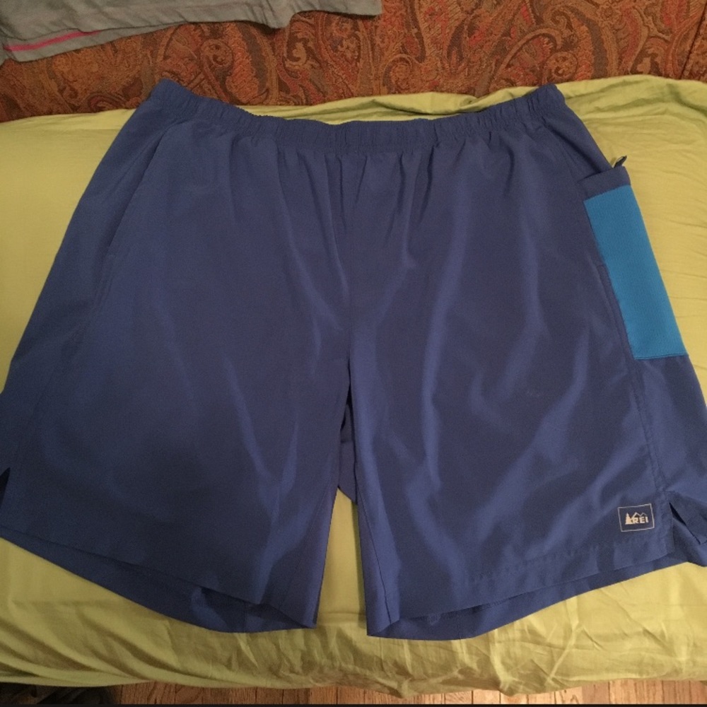 Blue REI athletic shorts